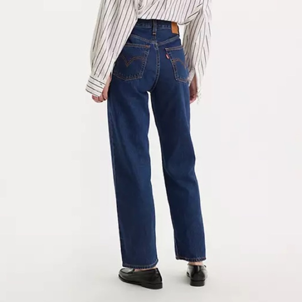 Levi's Premium Ribcage Straight Leg Denim Jeans Women’s Size 32 Dark Wash - Picture 2 of 16